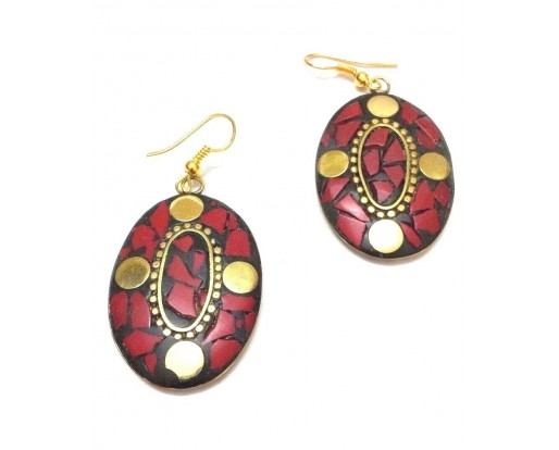 Retro Metal Earring - Ethnic Tribal Fusion - Drop Dangle Hook Long - Fashion 18